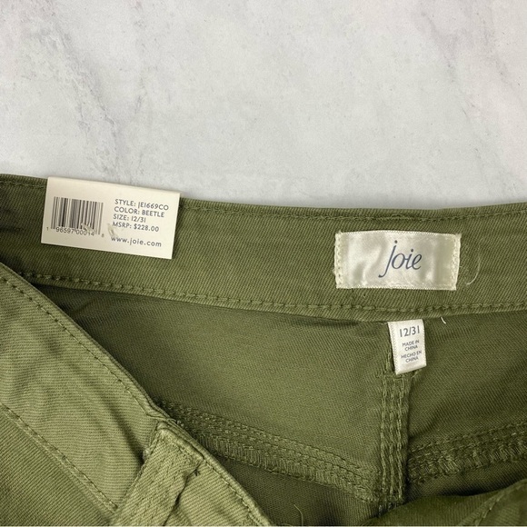 Joie Park Cargo Pant Side Zip Skinny Ankle Jeans Pants Army Green Size 12/31 NWT - Picture 5 of 8